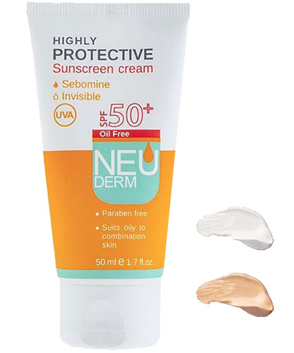 کرم ضد آفتاب SPF50 نئودرم ( بیرنگ )