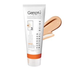 کرم ضدآفتاب SPF50 پوست چرب و مختلط ژنوبایوتیک ( بژ طبیعی )