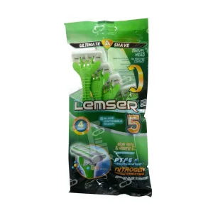 تیغ صابون دار 5لبه سبز لمسر