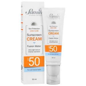 کرم ضد افتاب فیوژن واتر SPF50 انواع پوست ثمین