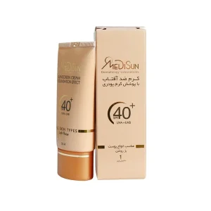 کرم ضدآفتاب +spf40 پوست چرب و حساس مدیسان بژ روشن (شماره 1)