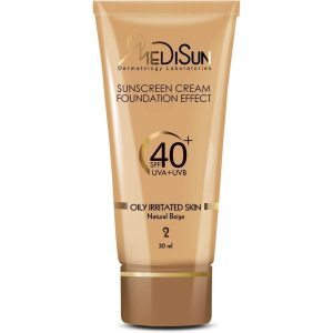 کرم ضدآفتاب +spf40 پوست چرب و حساس مدیسان بژ طبیعی (شماره 2)