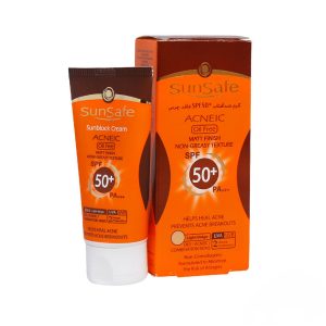 کرم ضد افتاب spf50 مناسب برای پوست چرب سان سیف(بژ روشن)